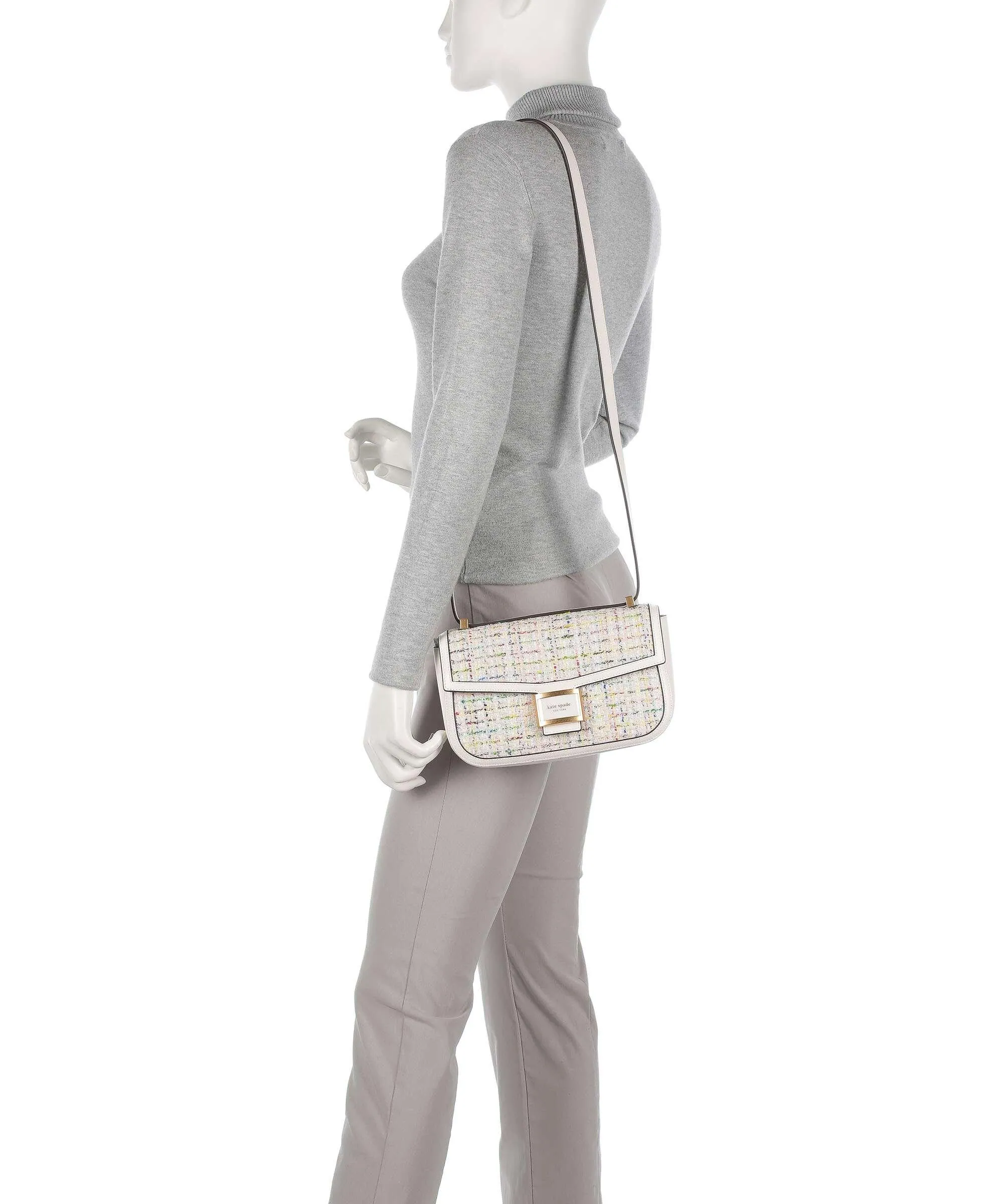  Kate Spade New York Katy Borsa a spalla pelle a grana fine avorio  