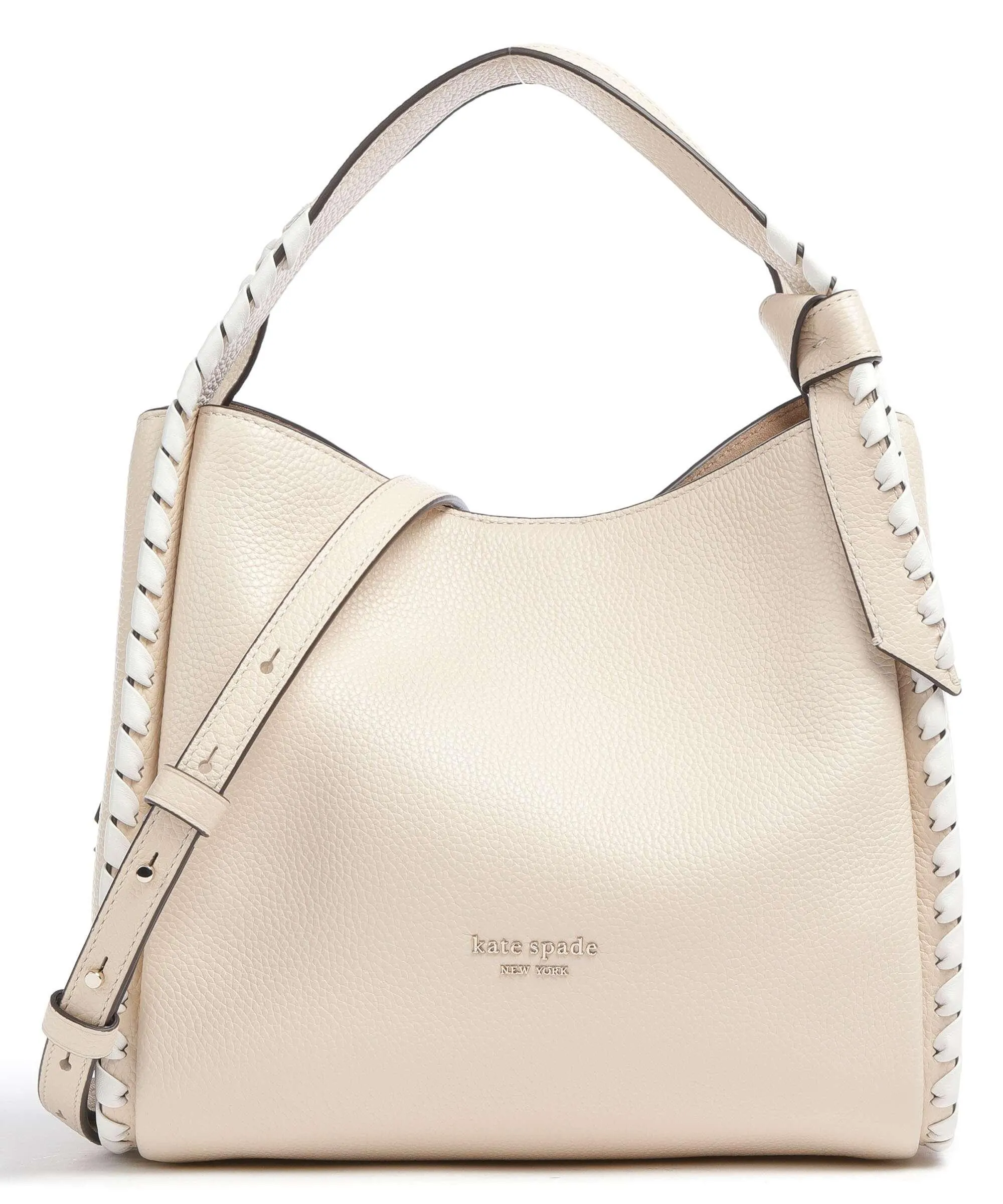  Kate Spade New York Knott Borsa a mano pelle granulata crema  