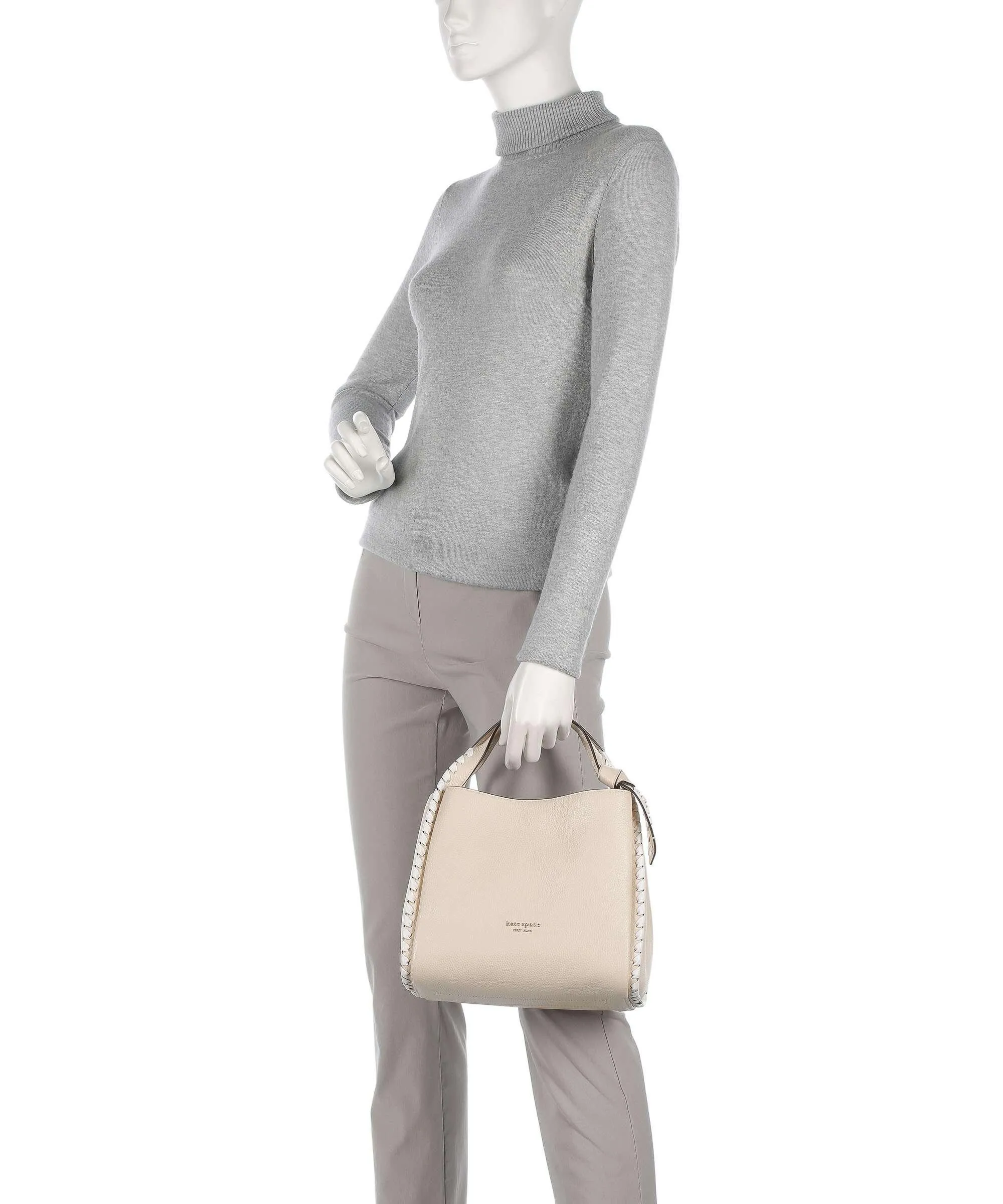  Kate Spade New York Knott Borsa a mano pelle granulata crema  