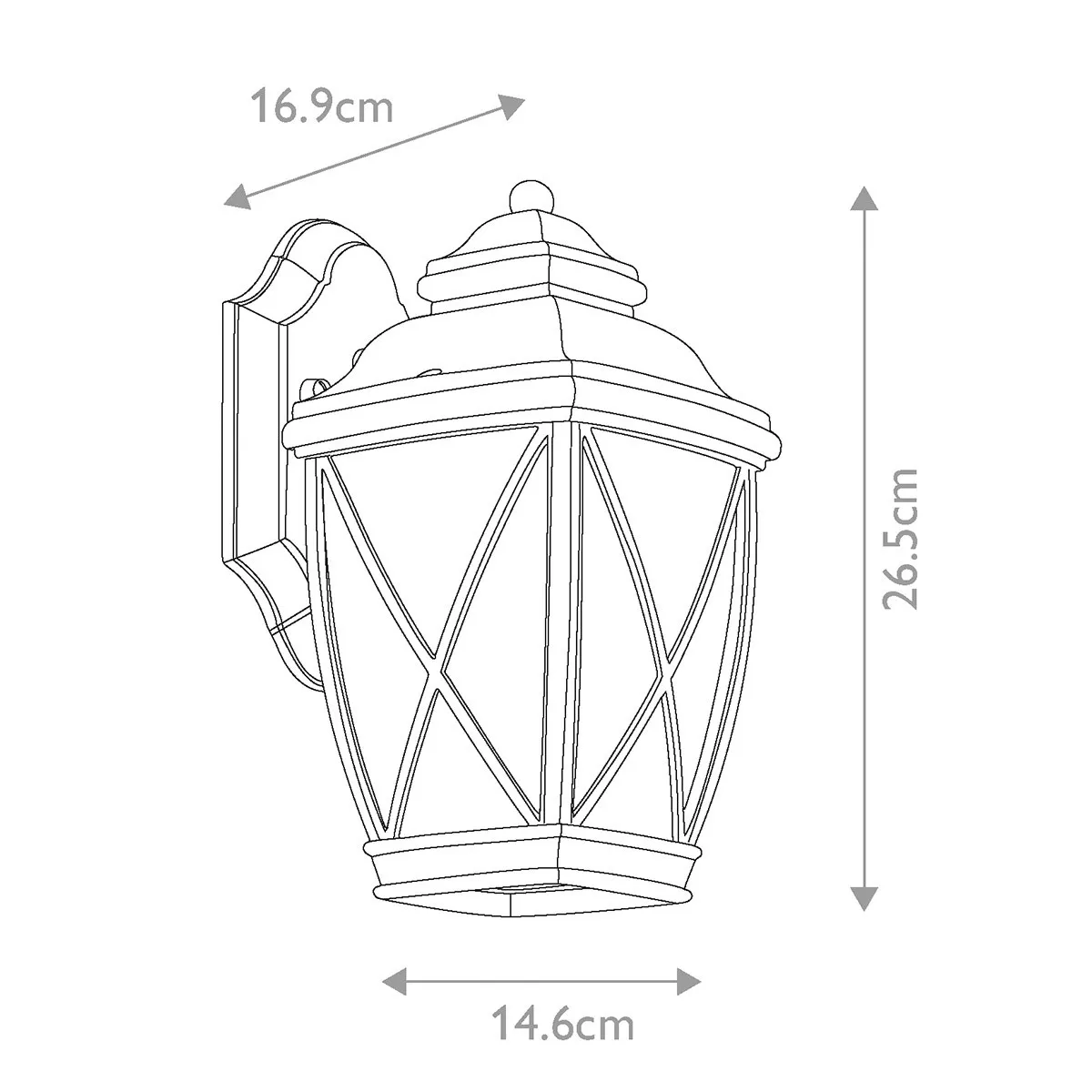 Kichler  Lanterna da pareti per giardini con struttura in alluminio e diffusore in vetro Tangier - 60W