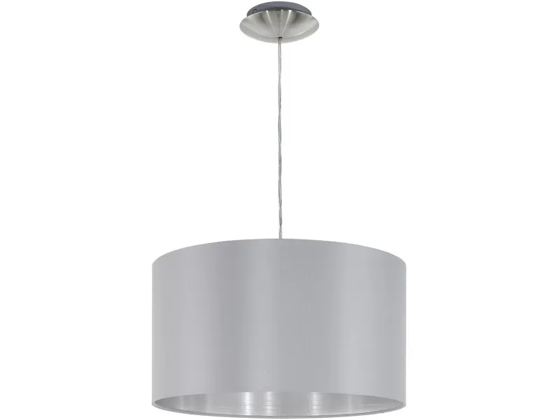 Lampada a sospensione Eglo Maserlo nichel grigio E27 60 W 110x38x38 cm