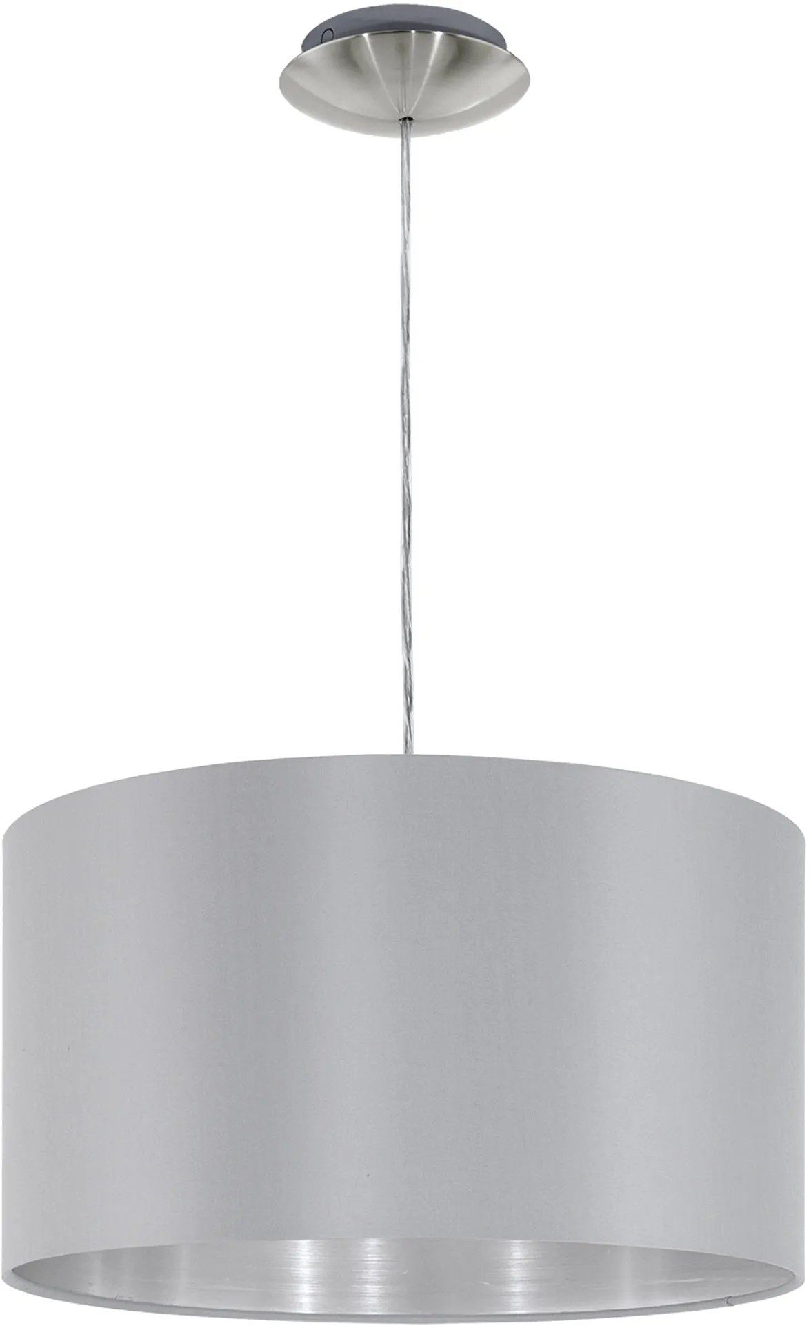 Lampada a sospensione Eglo Maserlo nichel grigio E27 60 W 110x38x38 cm