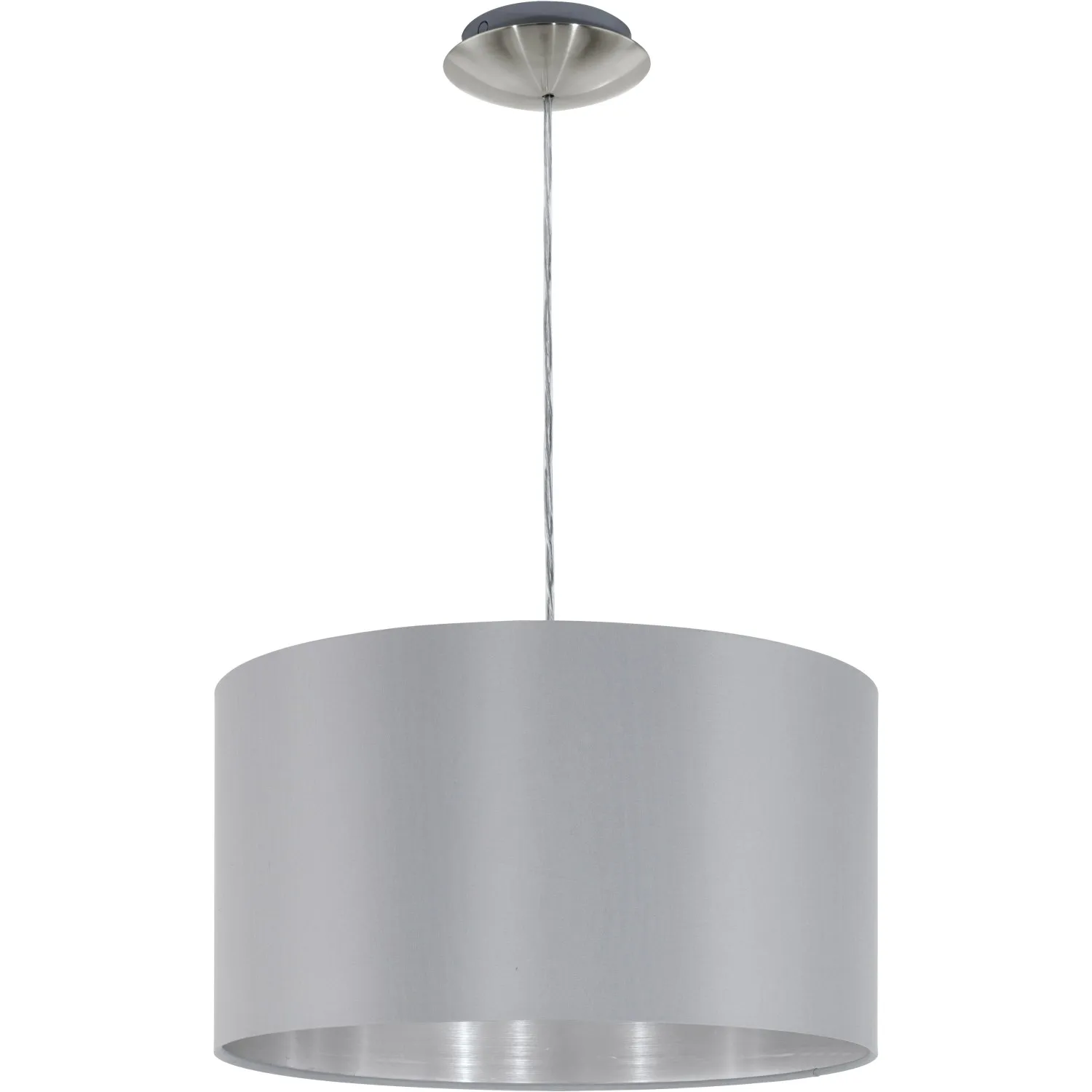 Lampada a sospensione Eglo Maserlo nichel grigio E27 60 W 110x38x38 cm