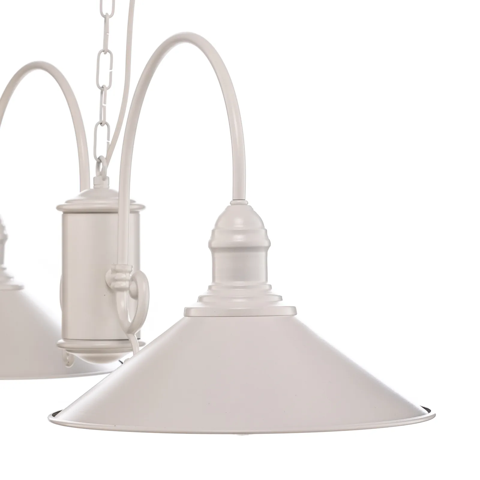 Lampada a sospensione Elmo, 2 luci, bianco