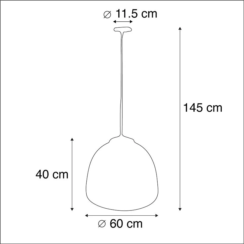 Lampada a sospensione industriale 60cm grigia con interno bianco - hoodi
