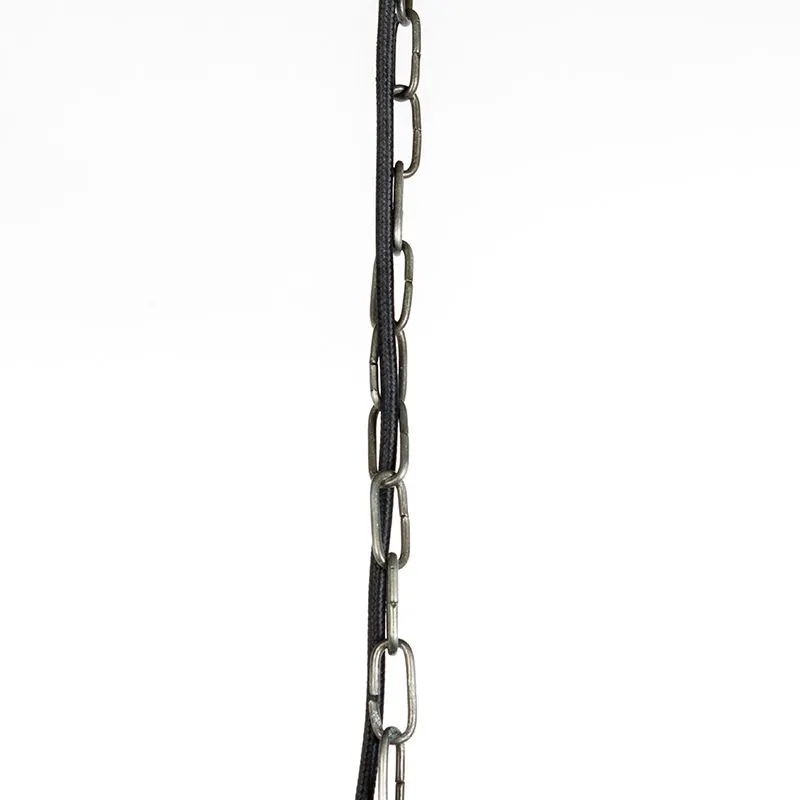 Lampada a sospensione industriale 60cm grigia con interno bianco - hoodi