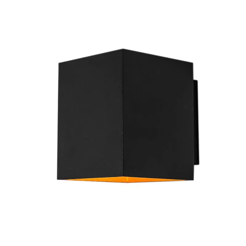 Lampada da parete di design quadrato nero e oro - Sola