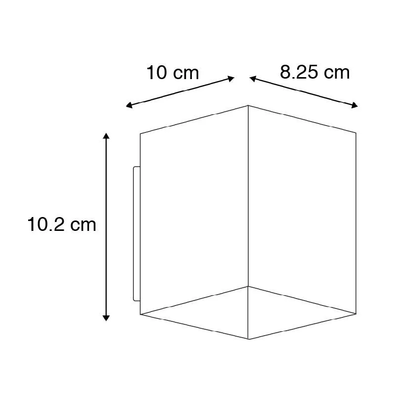 Lampada da parete di design quadrato nero e oro - Sola