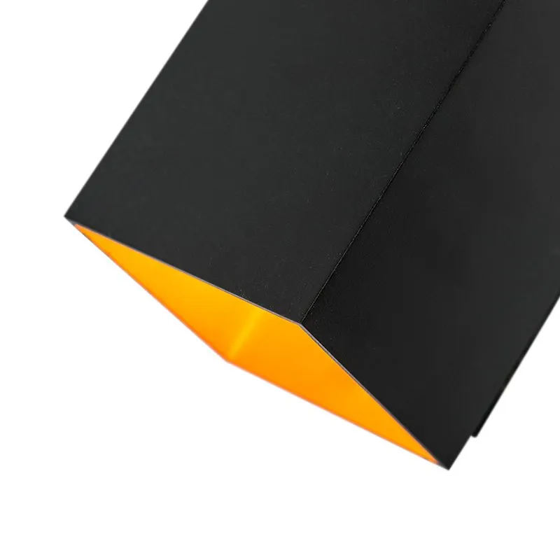 Lampada da parete di design quadrato nero e oro - Sola