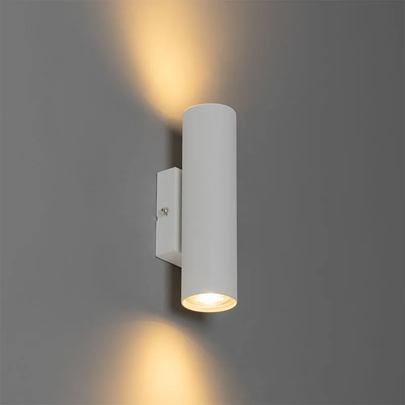 Lampada da parete moderna bianca a 2 luci GU10 50mm - Jeana