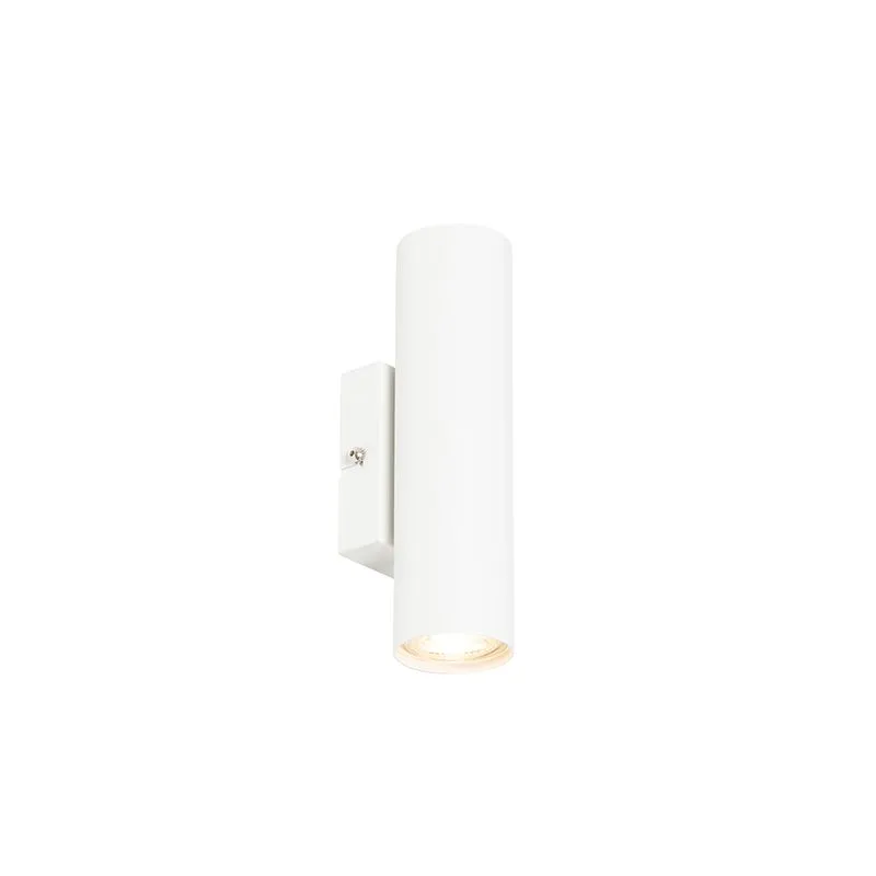 Lampada da parete moderna bianca a 2 luci GU10 50mm - Jeana