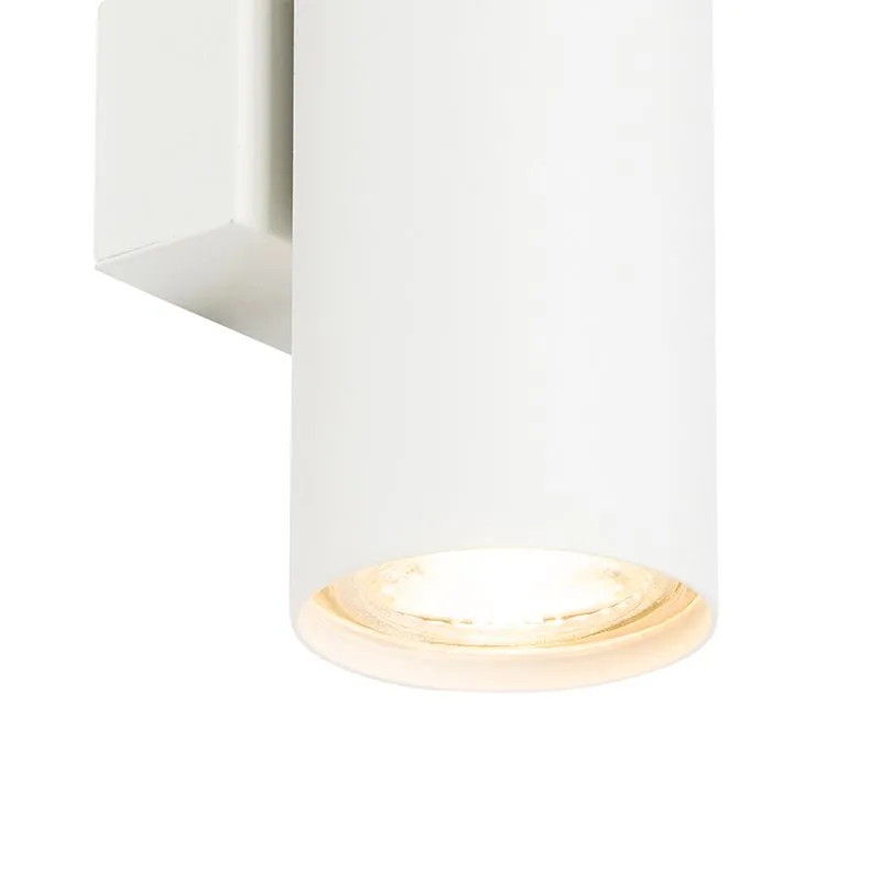 Lampada da parete moderna bianca a 2 luci GU10 50mm - Jeana