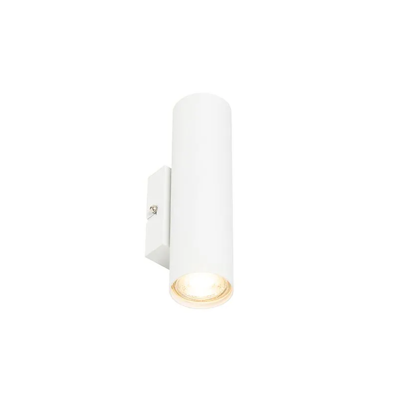 Lampada da parete moderna bianca a 2 luci GU10 50mm - Jeana