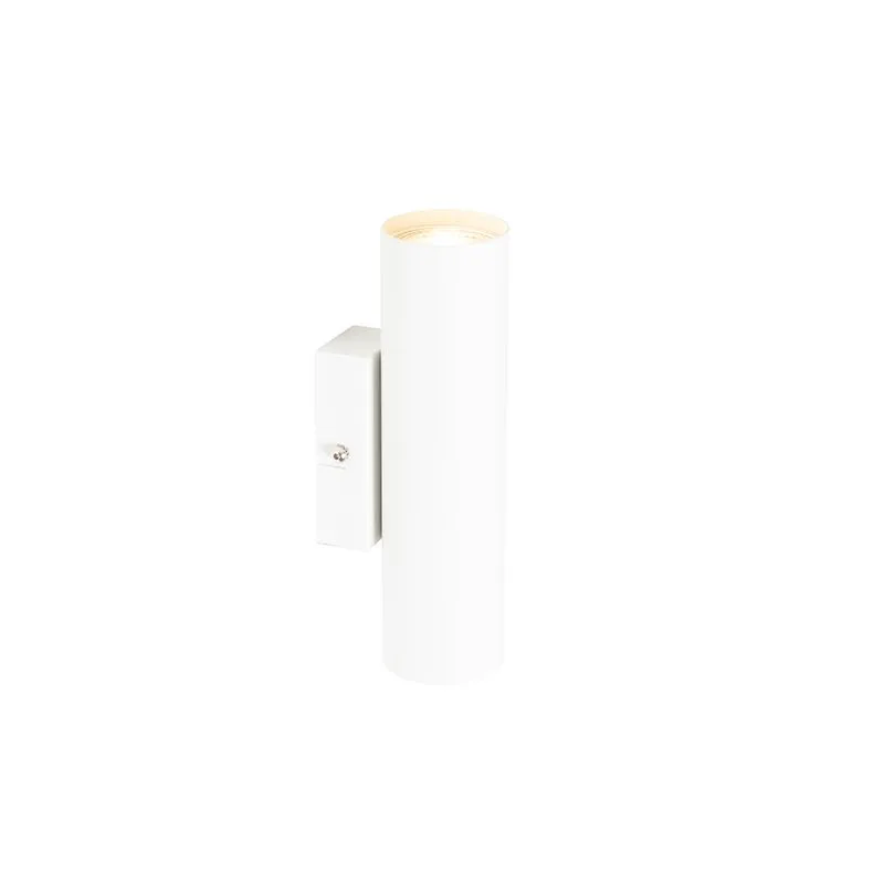 Lampada da parete moderna bianca a 2 luci GU10 50mm - Jeana