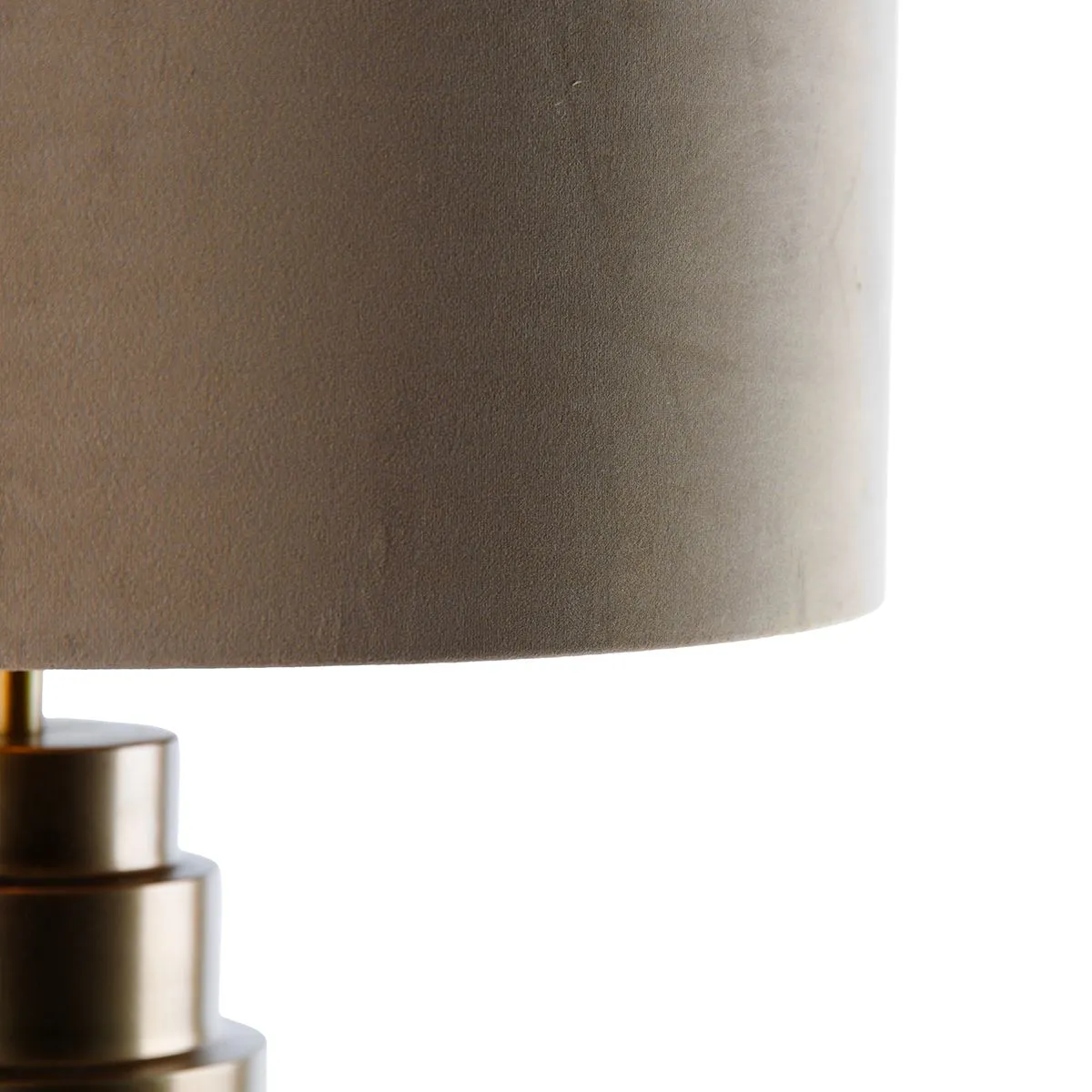 Lampada da tavolo in velluto color tortora bronzo con oro 50 cm - Bruut