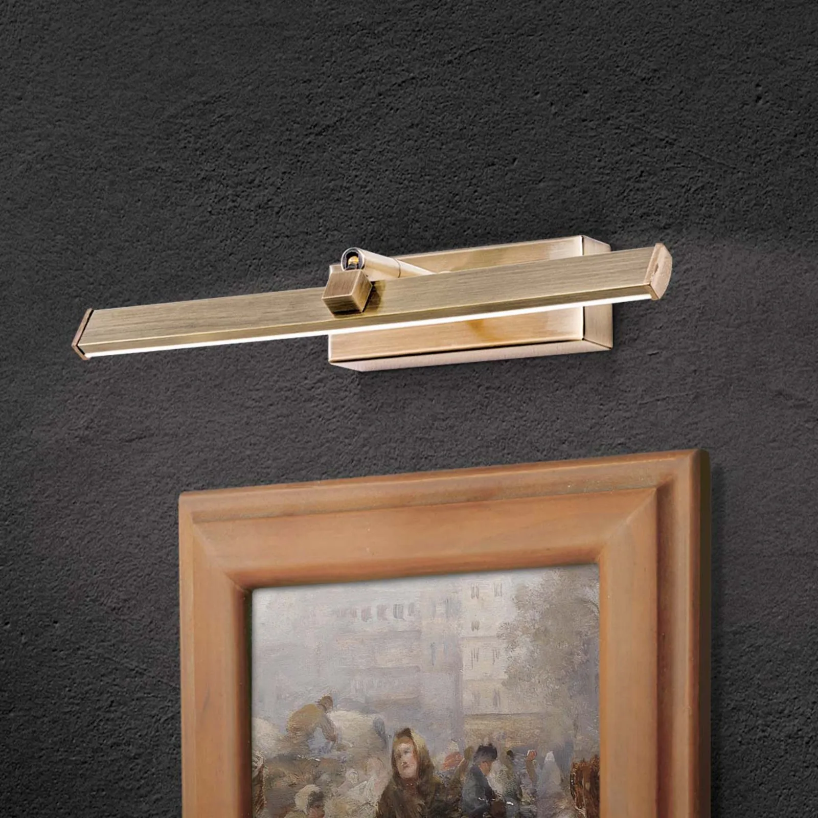 Lampada per quadri LED Suren ottone antico, 30 cm