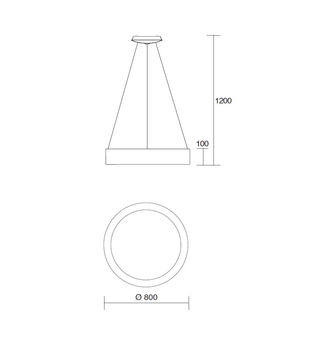 Lampadario Band Diodi Cerchio 80cm Per Tavolo Da Pranzo Led CCT 3000k-4000k Affralux 2071