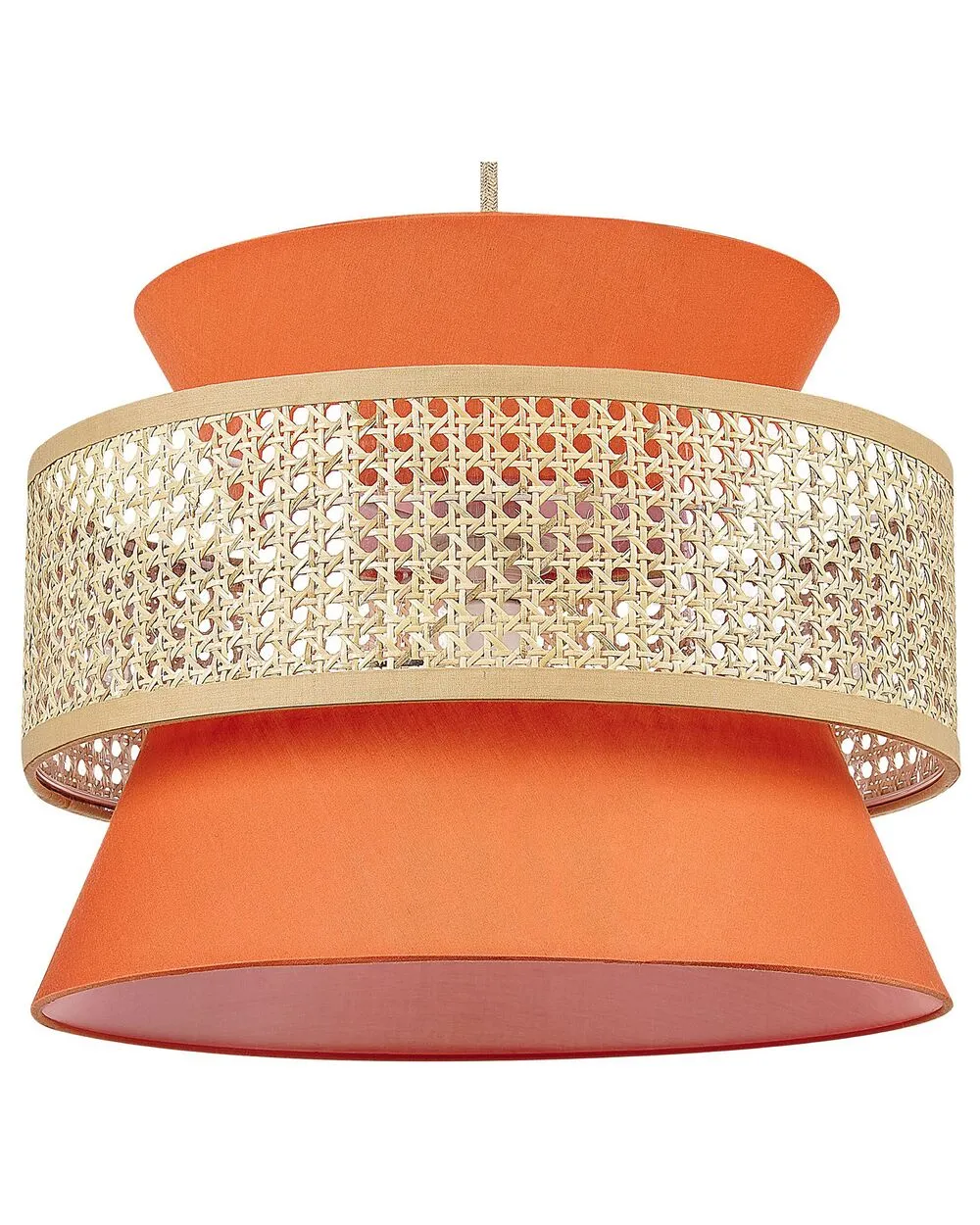 Lampadario LUYANO Rattan Corallo