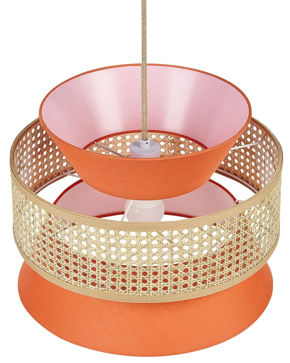 Lampadario LUYANO Rattan Corallo