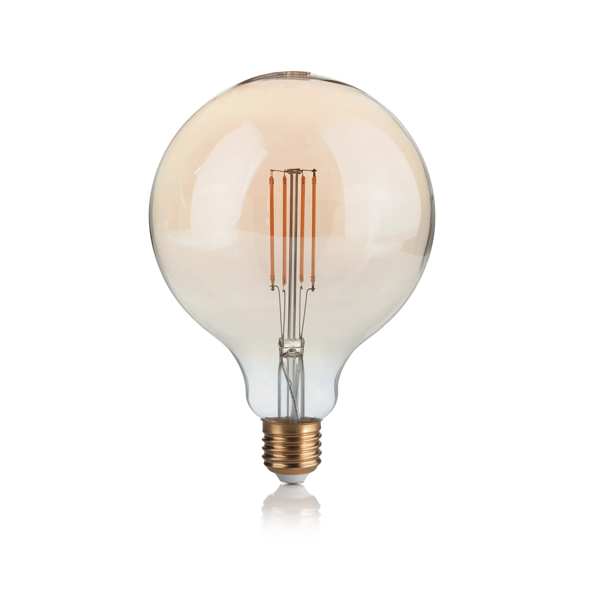 Lampadina IDEAL LUX – GLOBO BIG E27 LED 4W 300Lm Dimmerabile Luce Calda 2200K Vintage Vetro Ambra