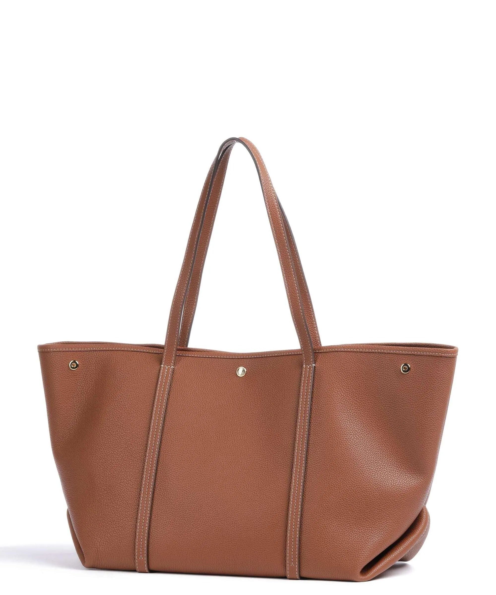  Lauren Ralph Lauren Emerie Large Borsa shopper pelle di vacchetta grana marrone  