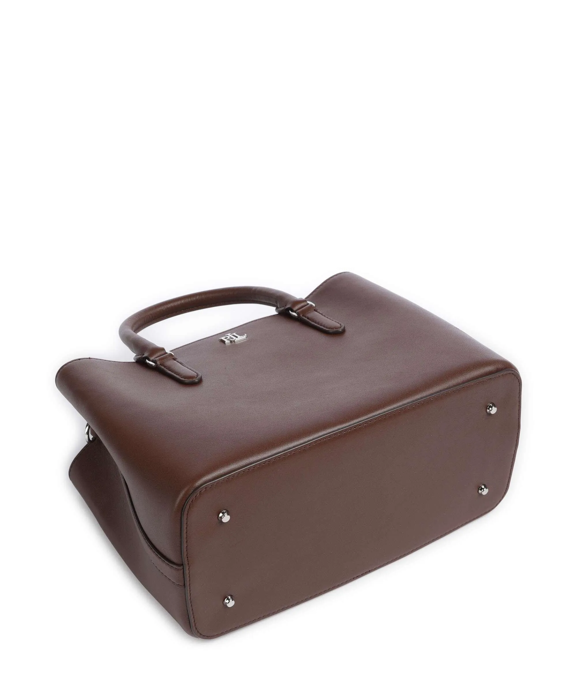  Lauren Ralph Lauren Marcy 26 Borsa a mano pelle di vacchetta finemente grana mogano  