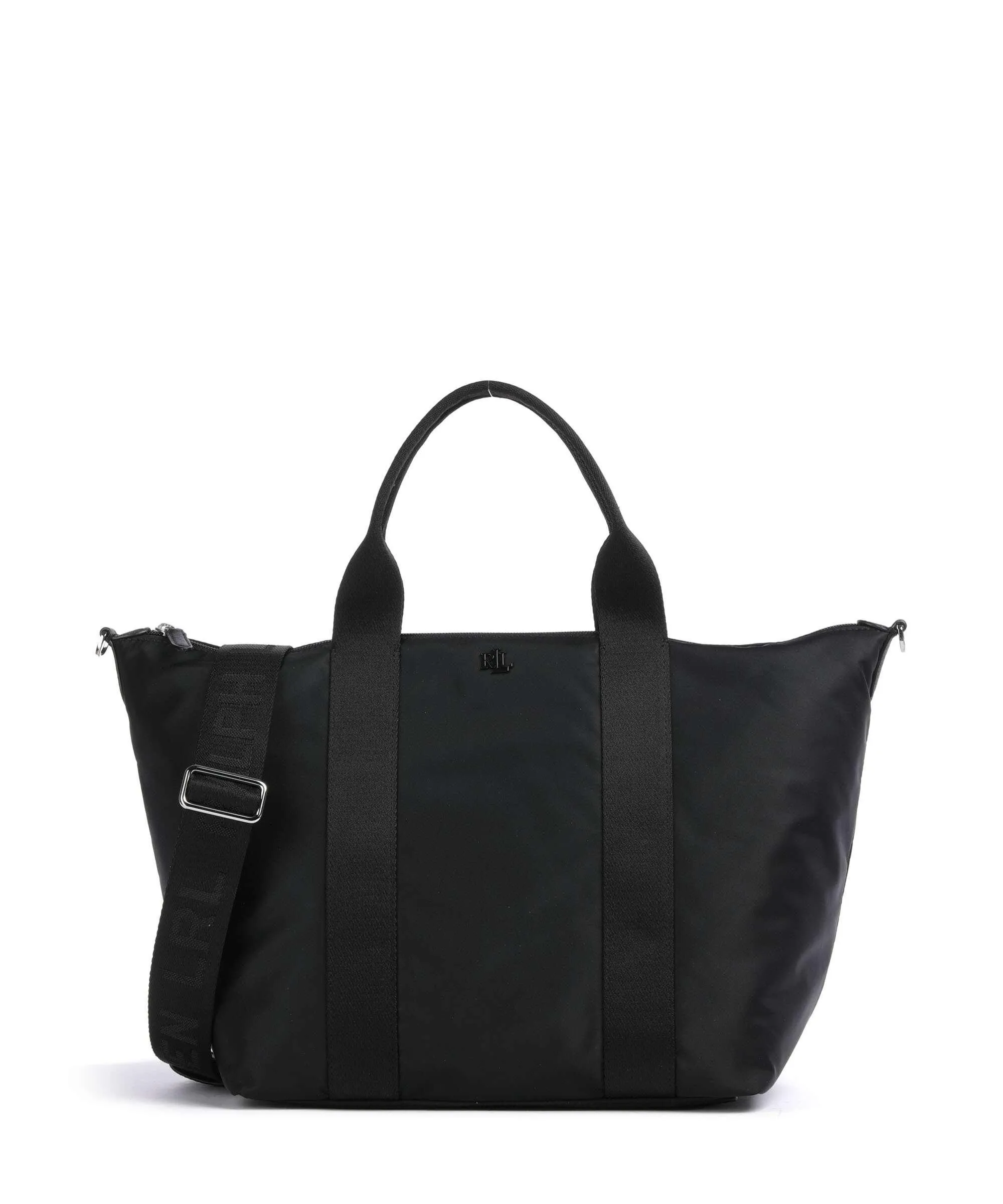  Lauren Ralph Lauren Stevie Medium Borsa a mano nylon riciclato nero  