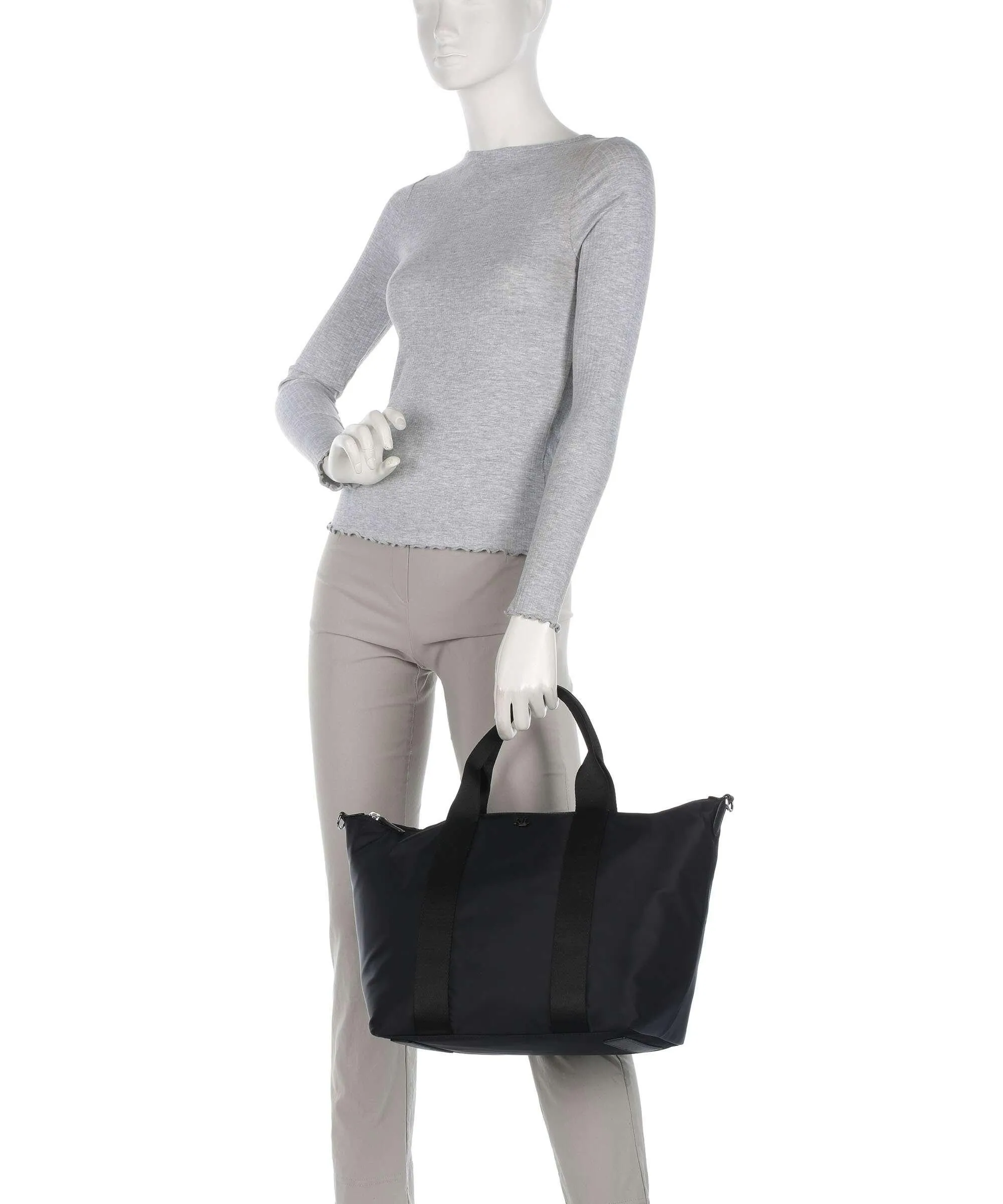  Lauren Ralph Lauren Stevie Medium Borsa a mano nylon riciclato nero  