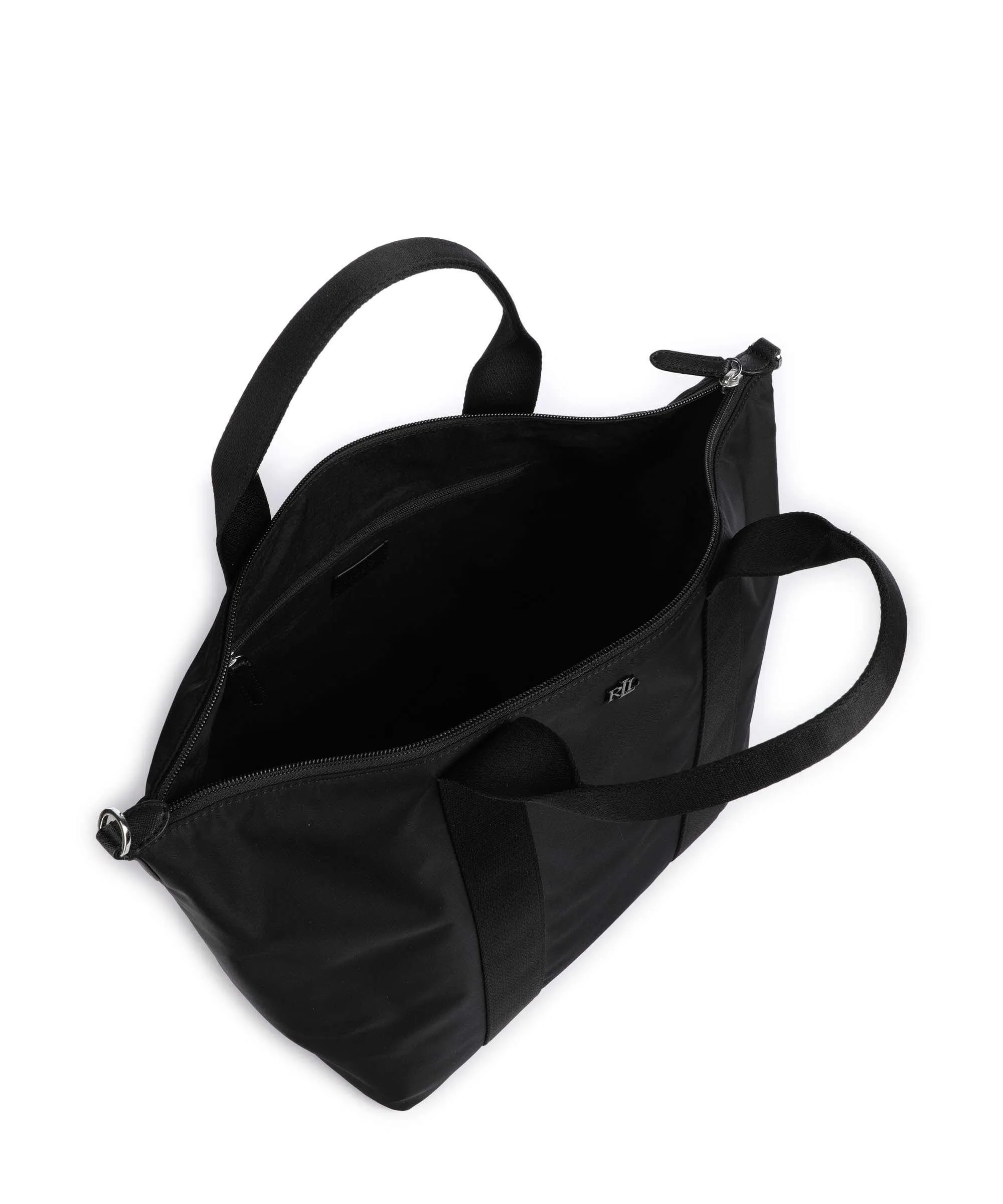  Lauren Ralph Lauren Stevie Medium Borsa a mano nylon riciclato nero  