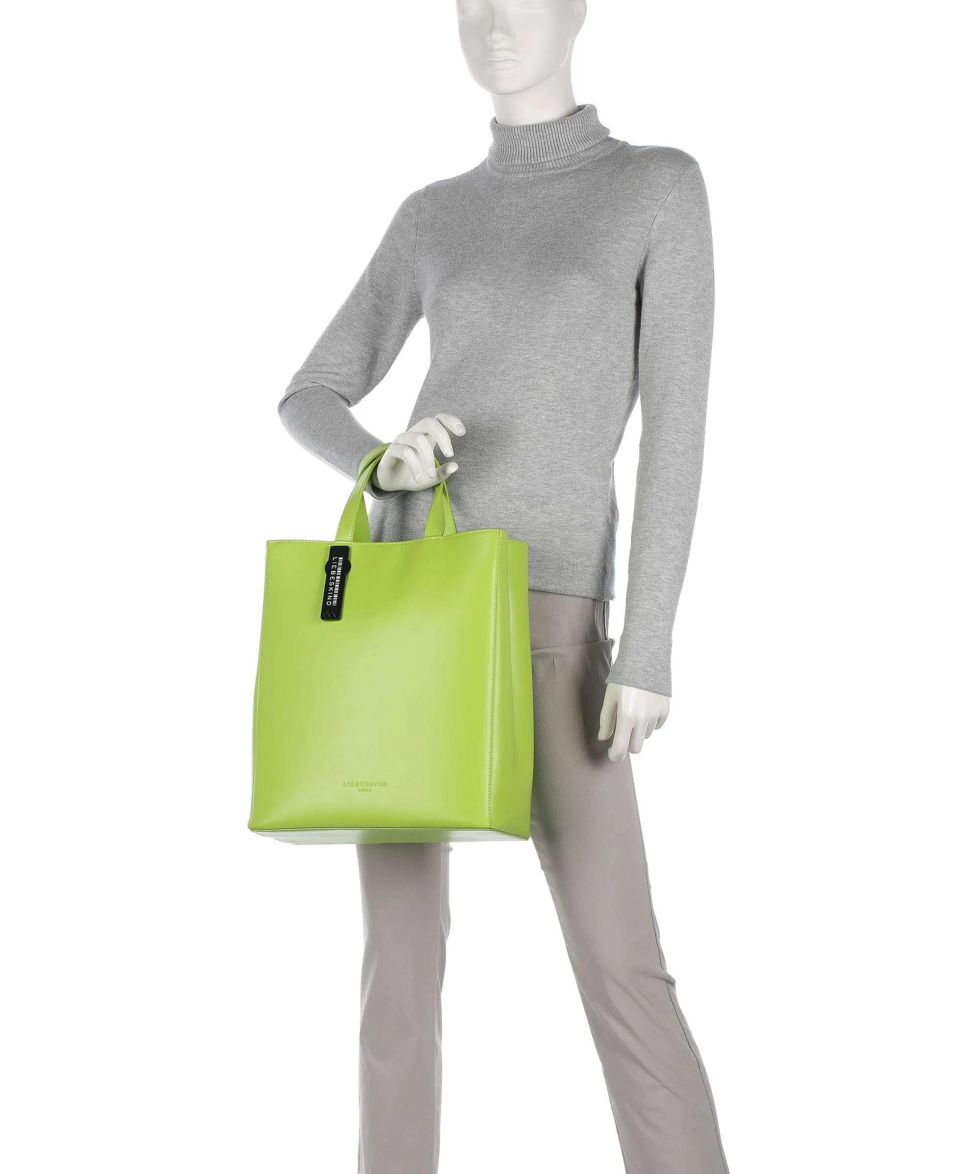  Liebeskind Paper Bag Carter M Borsa a mano pelle liscia verde chiaro  