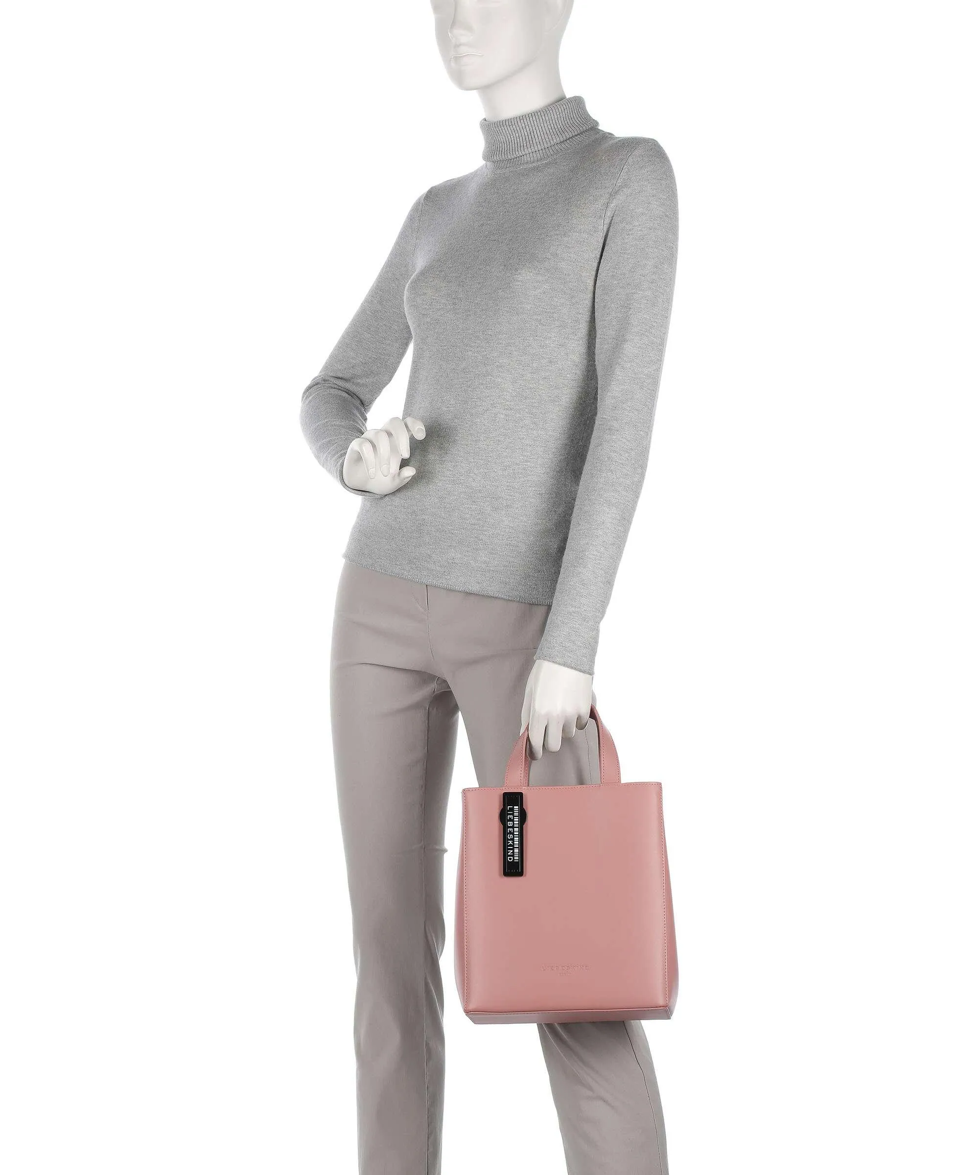  Liebeskind Paper Bag Carter S Borsa a mano pelle liscia rosa  