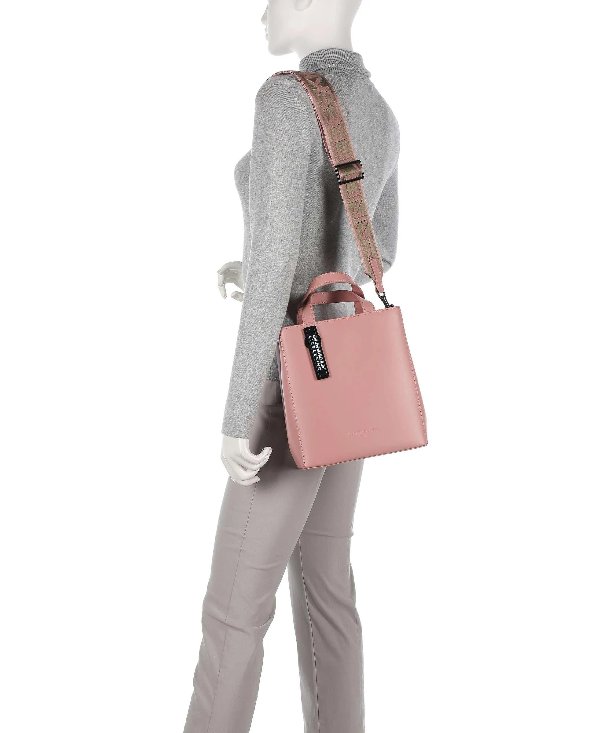  Liebeskind Paper Bag Carter S Borsa a mano pelle liscia rosa  
