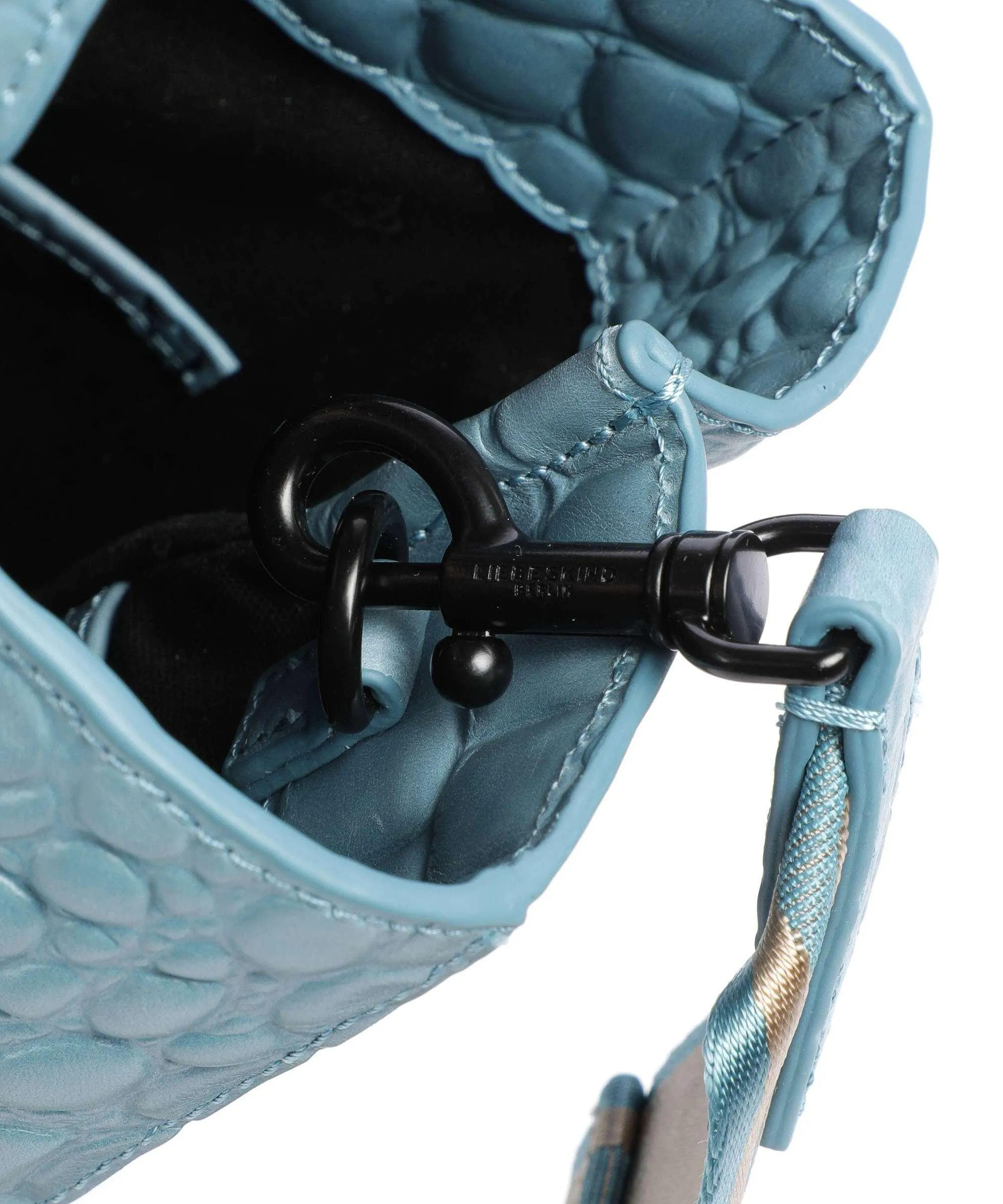  Liebeskind Paper Bag Waxy Croco M Borsa a mano pelle in rilievo blu  