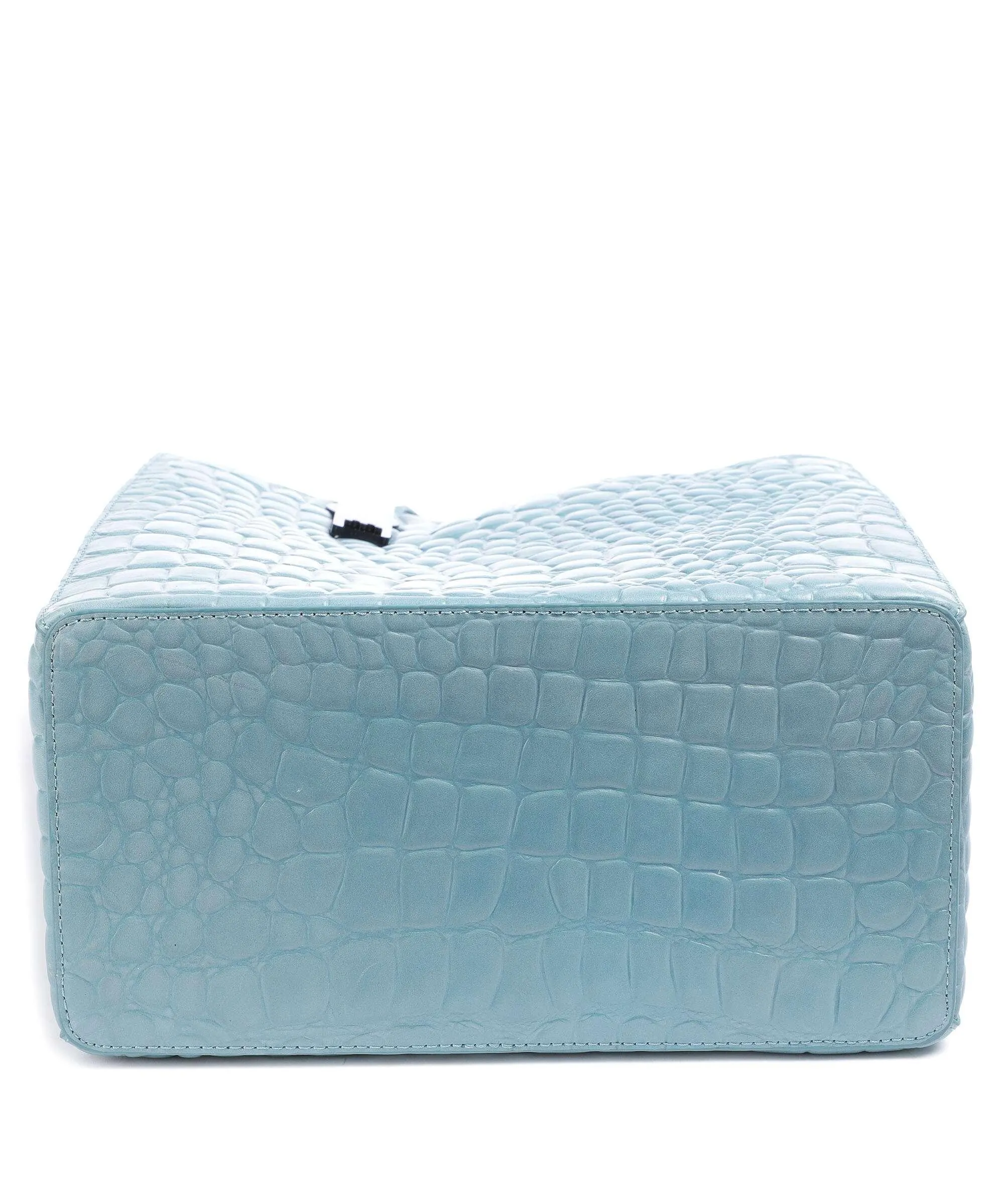  Liebeskind Paper Bag Waxy Croco M Borsa a mano pelle in rilievo blu  