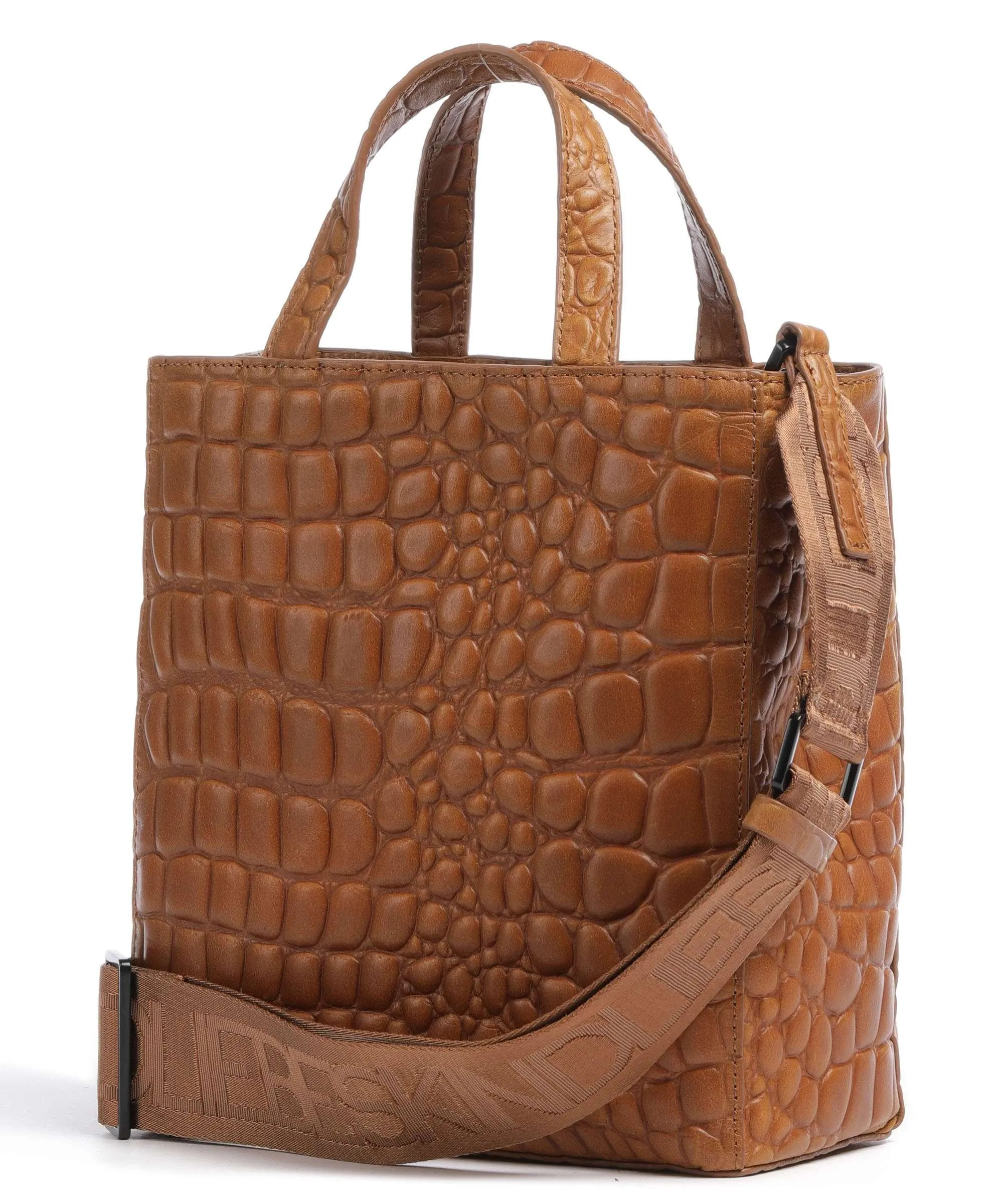  Liebeskind Paper Bag Waxy Croco S Borsa a mano pelle tan  