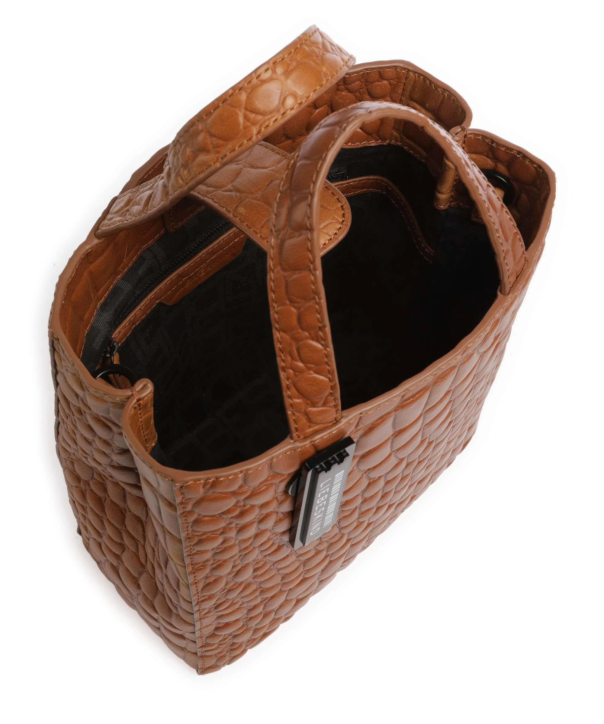  Liebeskind Paper Bag Waxy Croco S Borsa a mano pelle tan  