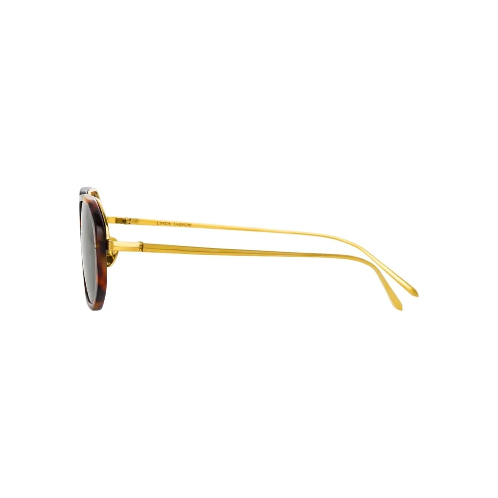 Linda Farrow - Occhiali da Sole Angolare Tyler in Tartaruga - LFL1084C2SUN - Linda Farrow Eyewear