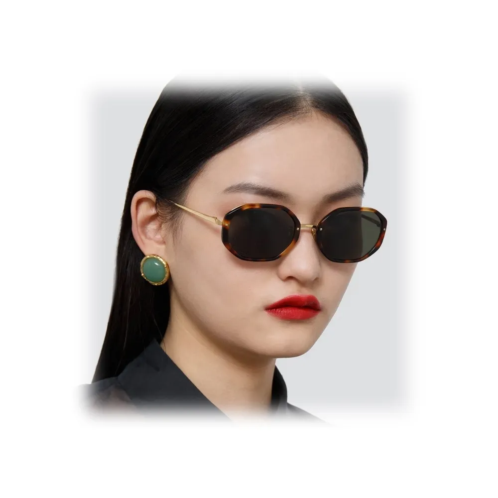 Linda Farrow - Occhiali da Sole Angolare Tyler in Tartaruga - LFL1084C2SUN - Linda Farrow Eyewear