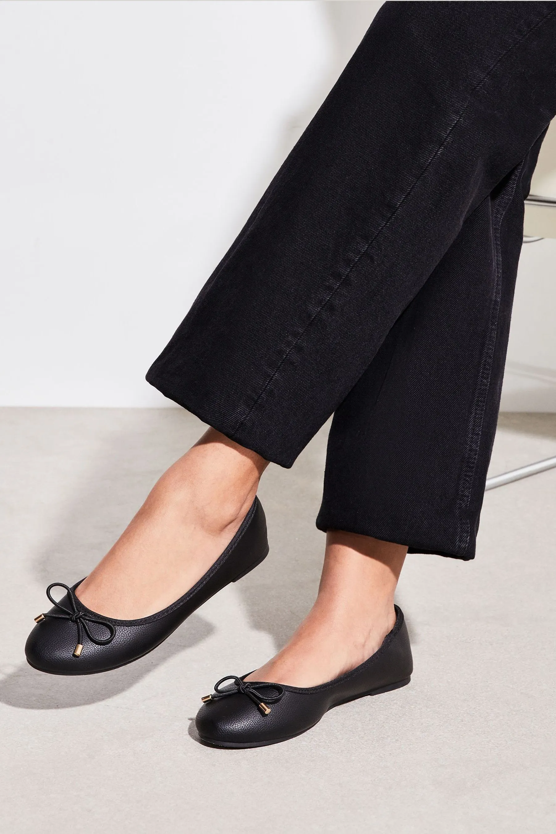 Lipsy - Ballerine Fiocco in pelle sintetica in metallo