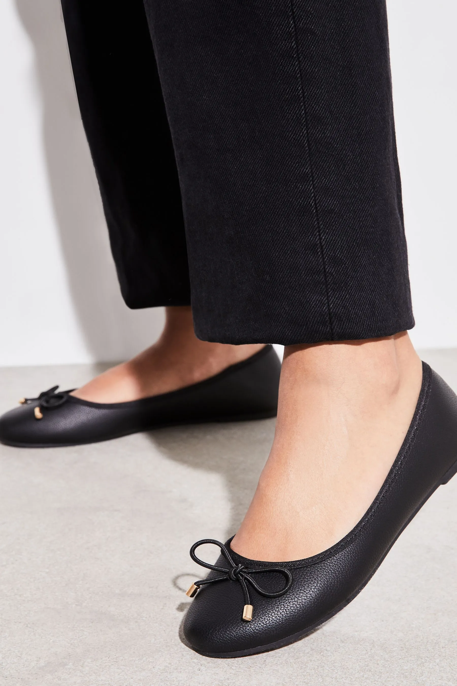 Lipsy - Ballerine Fiocco in pelle sintetica in metallo