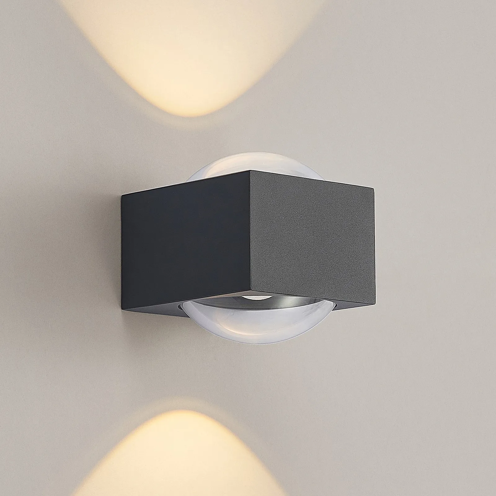 Lucande Almos applique LED esterni angolare 2 luci