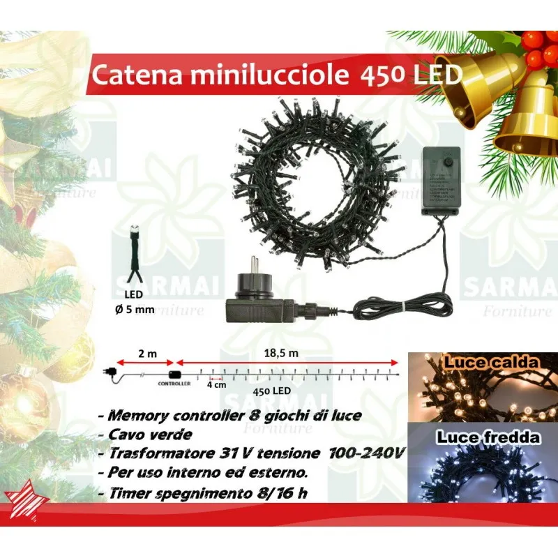 Luci Albero di Natale Catena LED Minilucciole Addobbi Interno Esterno