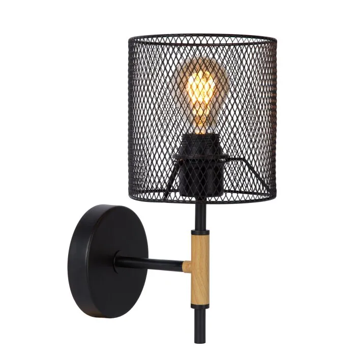 Lucide BASKETT Applique Nero, 1-Luce