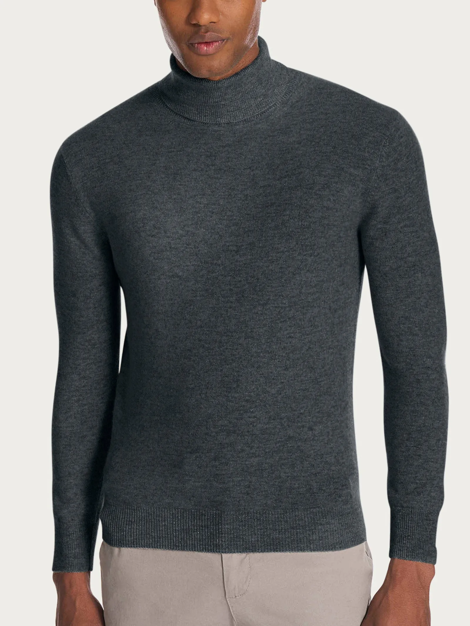 Maglia dolcevita in tessuto Cashmerino - Ardesia Mel.