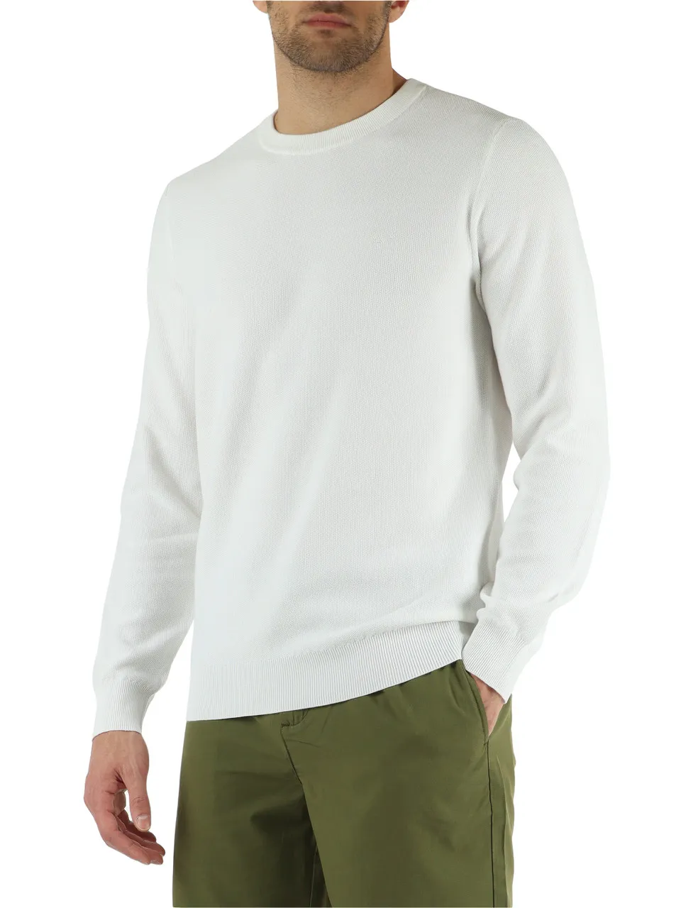 Maglia in cotone con lavorazione a nido d'ape