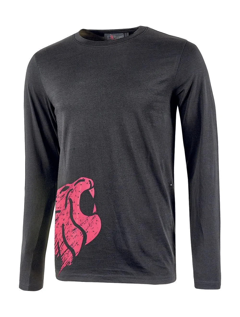 Maglia maniche lunghe U-Power Alien taglia S grigio fucsia