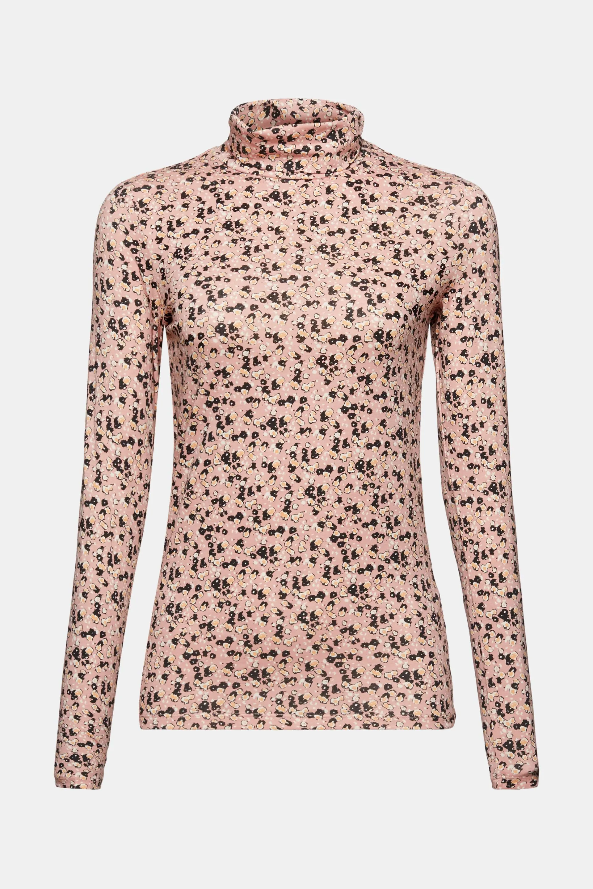 Maglia stampata a manche lunghe con collo a tartaruga