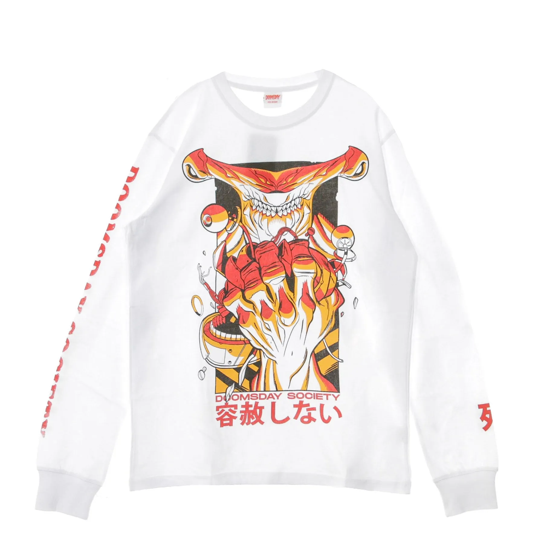 Maglietta Manica Lunga Uomo Shark Robot L/s White