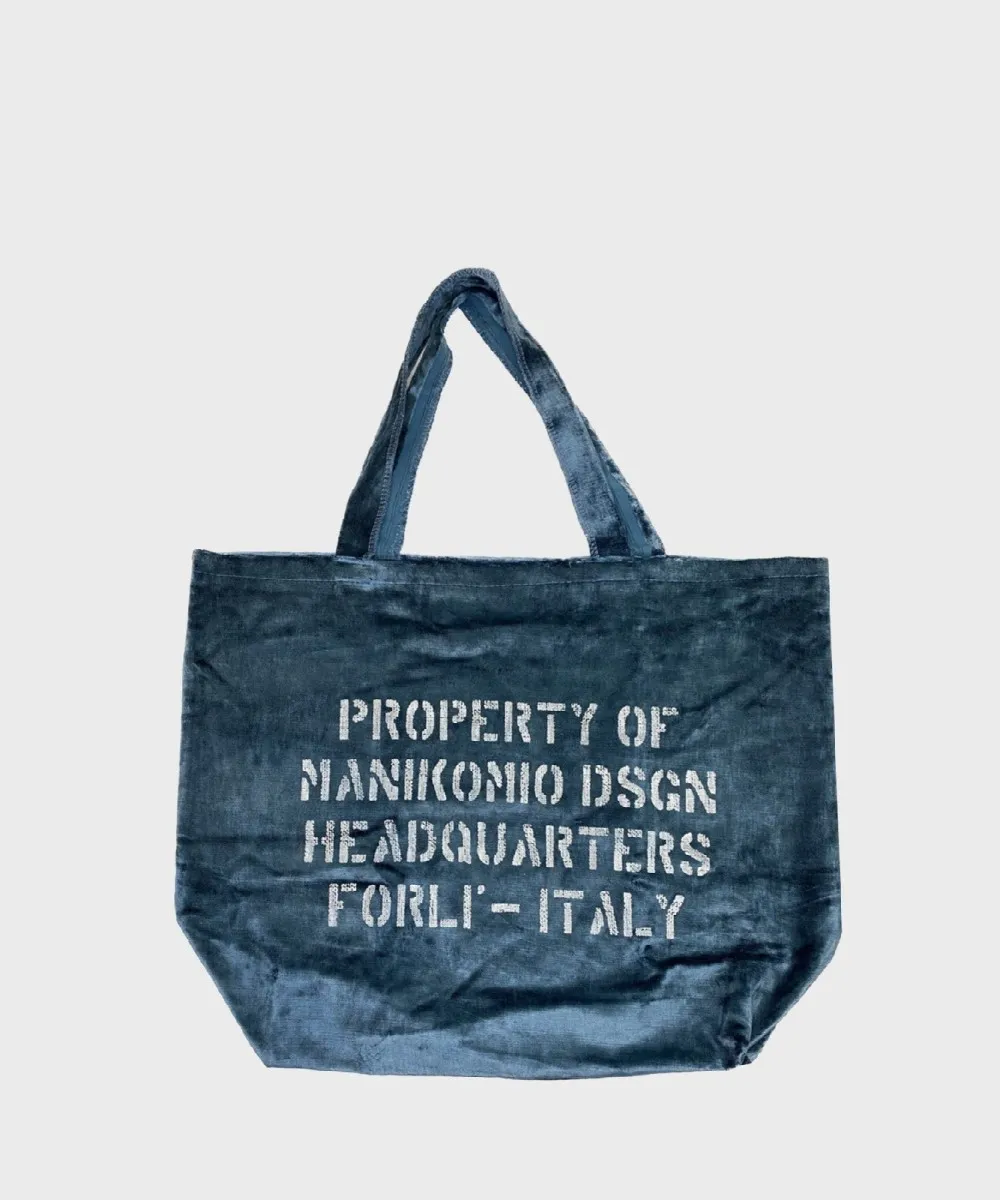 Manikomio Dsgn Utility borsa shopper in velluto ottanio