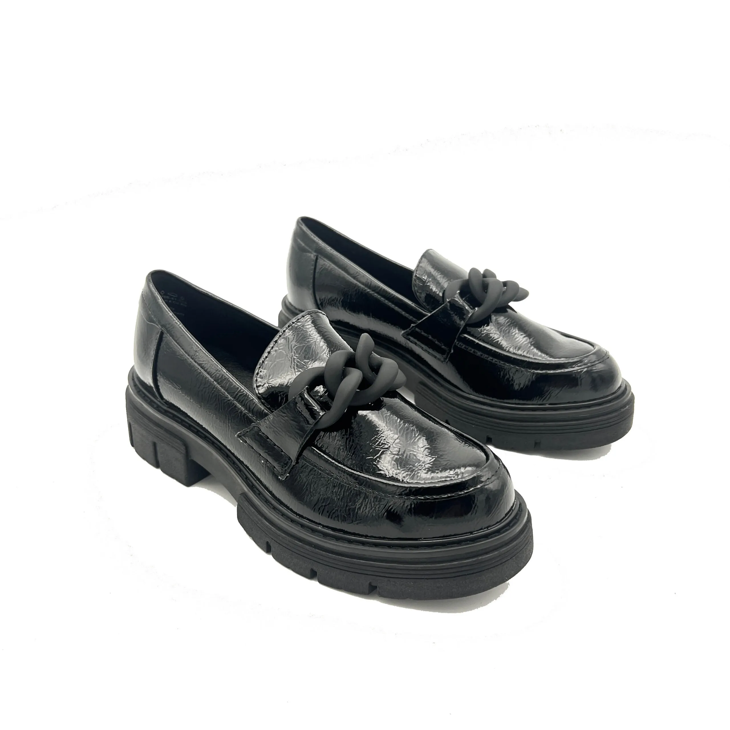 Marco Tozzi mocassino in vernice con accessorio Black